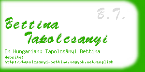 bettina tapolcsanyi business card