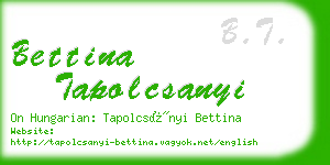 bettina tapolcsanyi business card